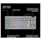 Logitech G Pro X TKL Rapid Tenkeyless Wired Gaming Keyboard, Magnetic Analog Switches, RGB, White 920-012148