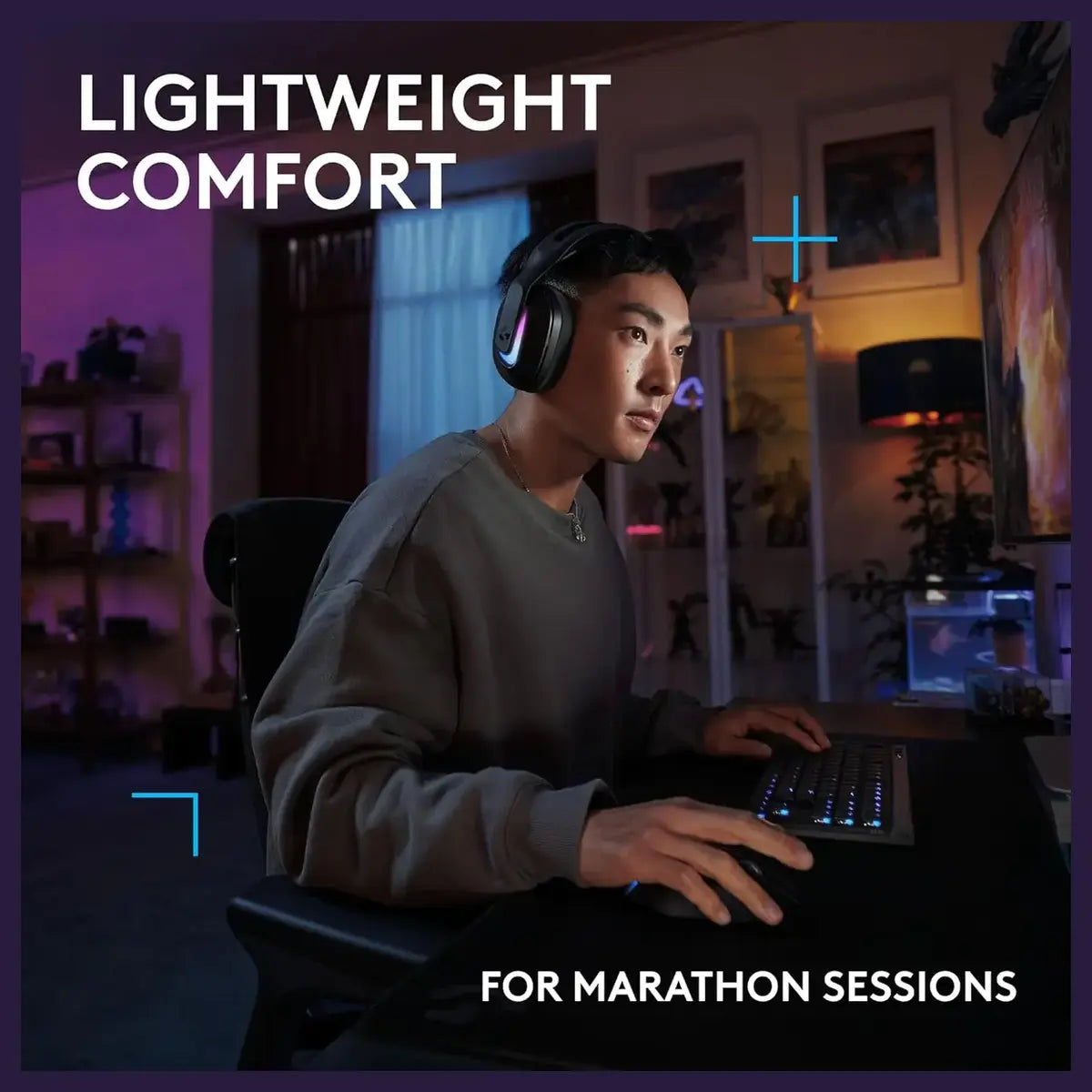 Logitech G522 Lightspeed Wireless Gaming Headset Tri-Connect Lightspeed Bluetooth USB-A To C LIGHTSYNC RGB Black
