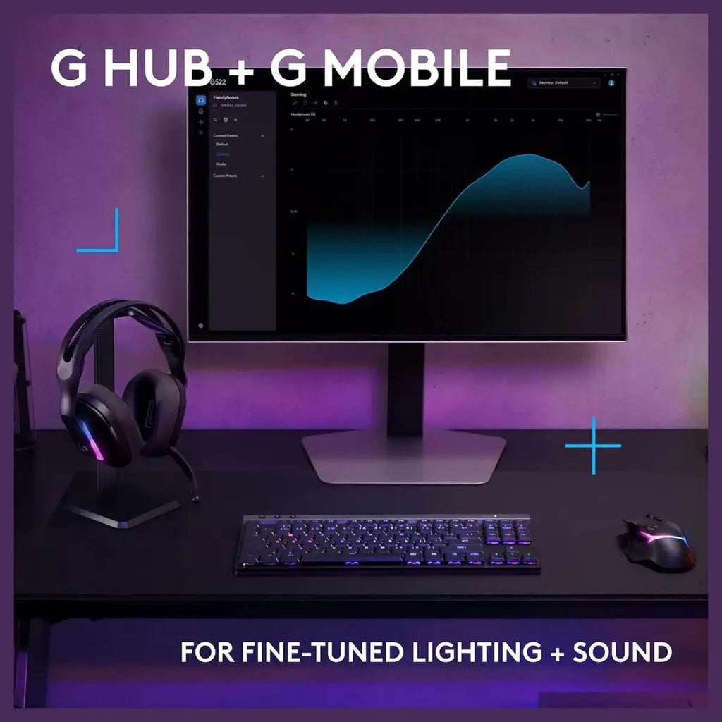 Logitech G522 Lightspeed Wireless Gaming Headset Tri-Connect Lightspeed Bluetooth USB-A To C LIGHTSYNC RGB Black