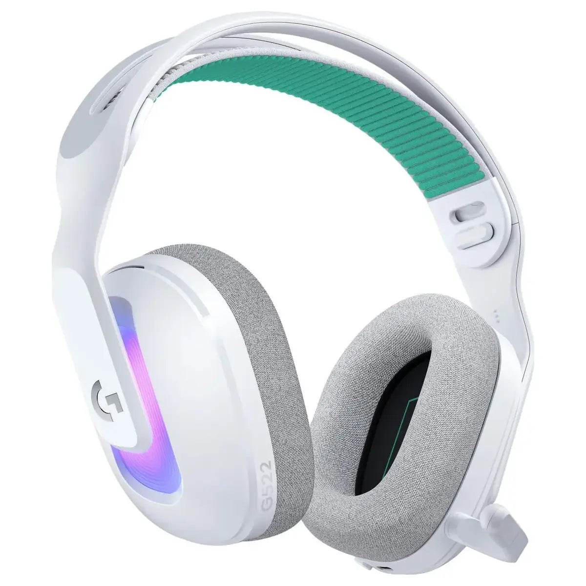 Logitech G522 Lightspeed Wireless Gaming Headset, Tri-Connect Lightspeed Bluetooth USB A to C, LIGHTSYNC RGB, White