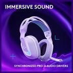 Logitech G522 Lightspeed Wireless Gaming Headset, Tri-Connect Lightspeed Bluetooth USB A to C, LIGHTSYNC RGB, White