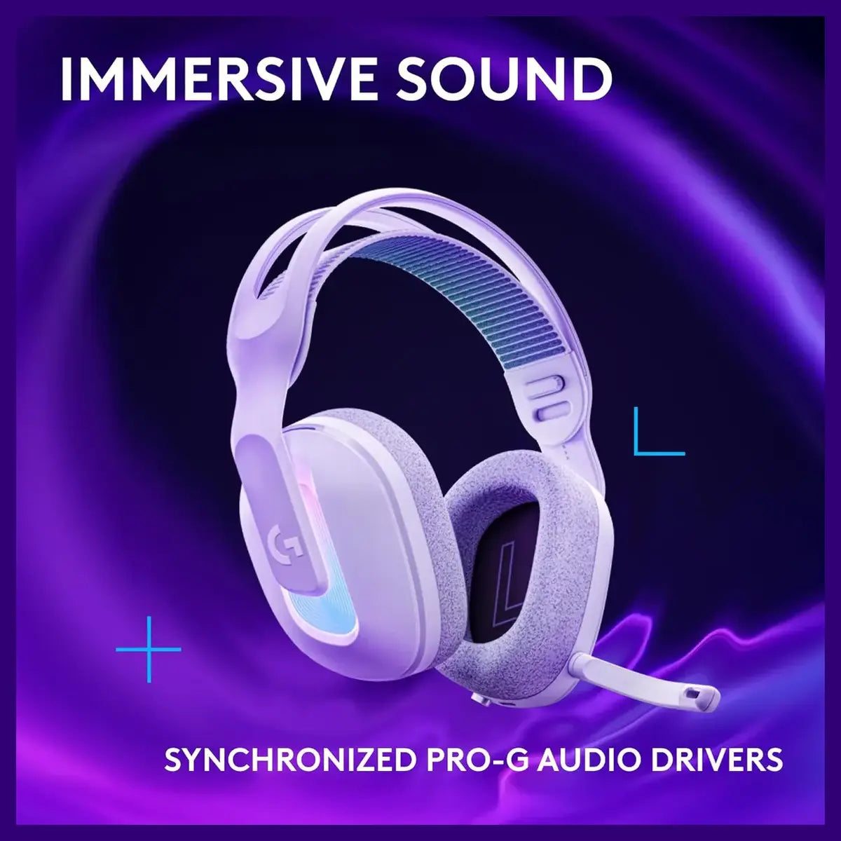 Logitech G522 Lightspeed Wireless Gaming Headset, Tri-Connect Lightspeed Bluetooth USB A to C, LIGHTSYNC RGB, White