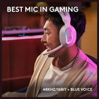 Logitech G522 Lightspeed Wireless Gaming Headset, Tri-Connect Lightspeed Bluetooth USB A to C, LIGHTSYNC RGB, White