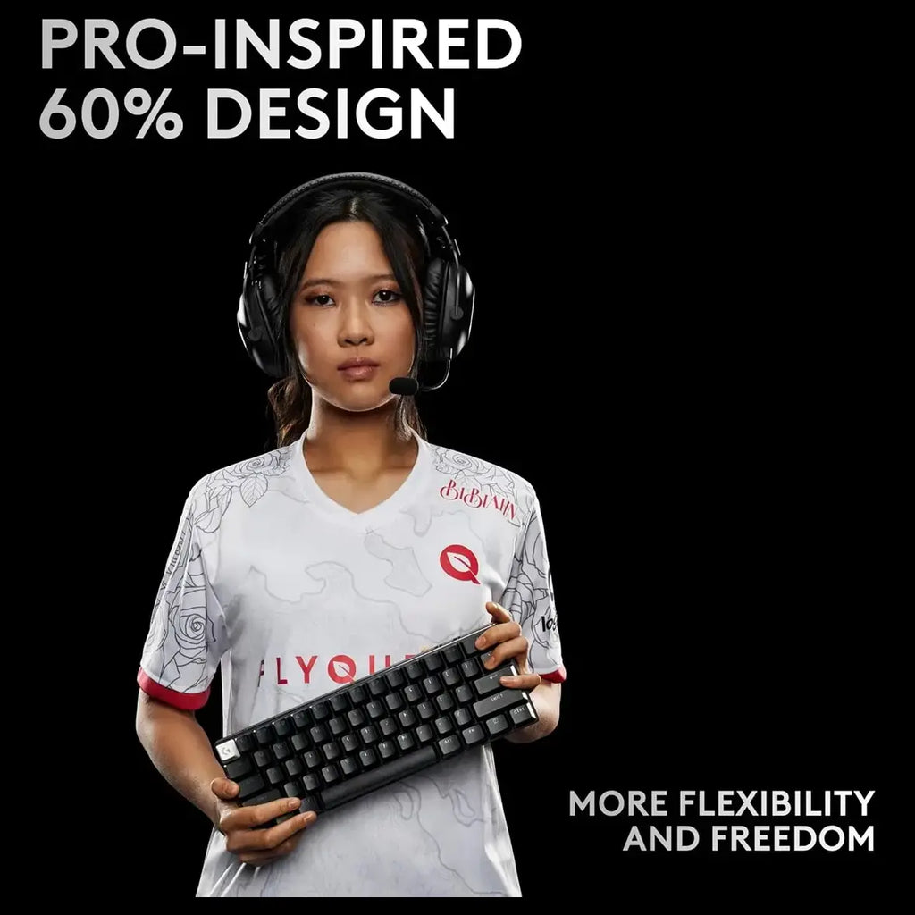 Logitech G Pro X 60 Lightspeed Wireless Gaming Keyboard, 60% Mechanical Keyboard, GX Optical Tactile Switches, Black 920-011911