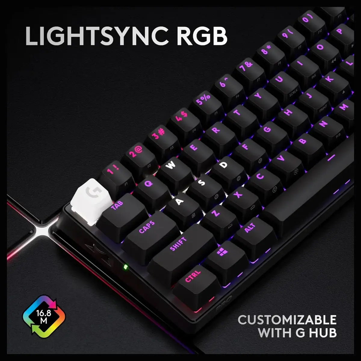 Logitech G Pro X 60 Lightspeed Wireless Gaming Keyboard, 60% Mechanical Keyboard, GX Optical Tactile Switches, Black 920-011911