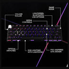 Logitech G Pro X 60 Lightspeed Wireless Gaming Keyboard, 60% Mechanical Keyboard, GX Optical Tactile Switches, Black 920-011911