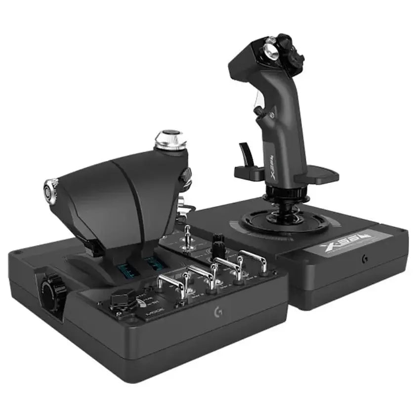 Logitech G X56 H.O.T.A.S Throttle and Joystick Flight Simulator Game Controller, 4 Spring Options, 189 Programmable Controls, RGB Lighting, PC Black