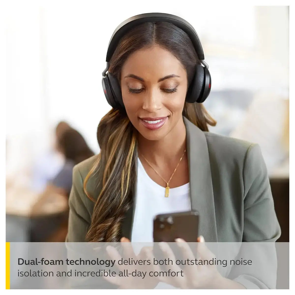 Jabra Evolve2 75 Wireless Headset, 8-Microphone, Active Noise Cancelling, USB-C Bluetooth Adapter, Microsoft Teams Compatible, Black