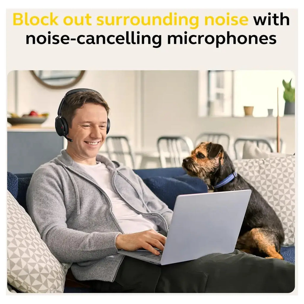 Jabra Evolve2 65 Flex Wireless Stereo Headset, Bluetooth, Hybrid ANC, Noise-Cancelling Microphones, Black