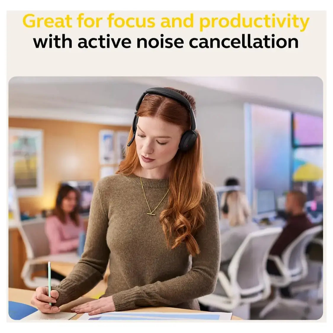 Jabra Evolve2 65 Flex Wireless Stereo Headset, Bluetooth, Hybrid ANC, Noise-Cancelling Microphones, Black
