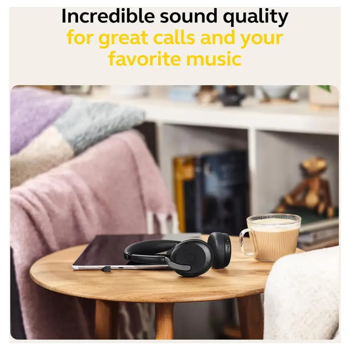 Jabra Evolve2 65 Flex Wireless Stereo Headset, Bluetooth, Hybrid ANC, Noise-Cancelling Microphones, Black