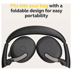 Jabra Evolve2 65 Flex Wireless Stereo Headset, Bluetooth, Hybrid ANC, Noise-Cancelling Microphones, Black