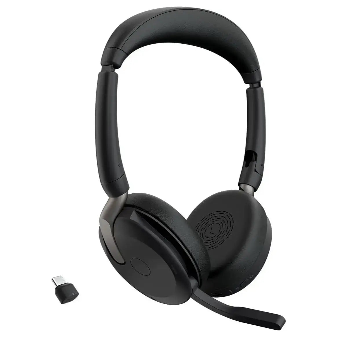 Jabra Evolve2 65 Flex Wireless Stereo Headset, Bluetooth, Hybrid ANC, Noise-Cancelling Microphones, Black