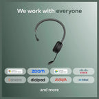 Jabra Evolve 65 TE Stereo Wireless Single-Ear Headphones Noise-Canceling Mic, 16hrs Battery Life, Dual Connectivity, Black