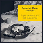 Jabra Evolve2 40 SE Wired Stereo Noise-Cancelling Headset, 3-Microphone Call Technology, USB-A, MS Teams Certified, Black