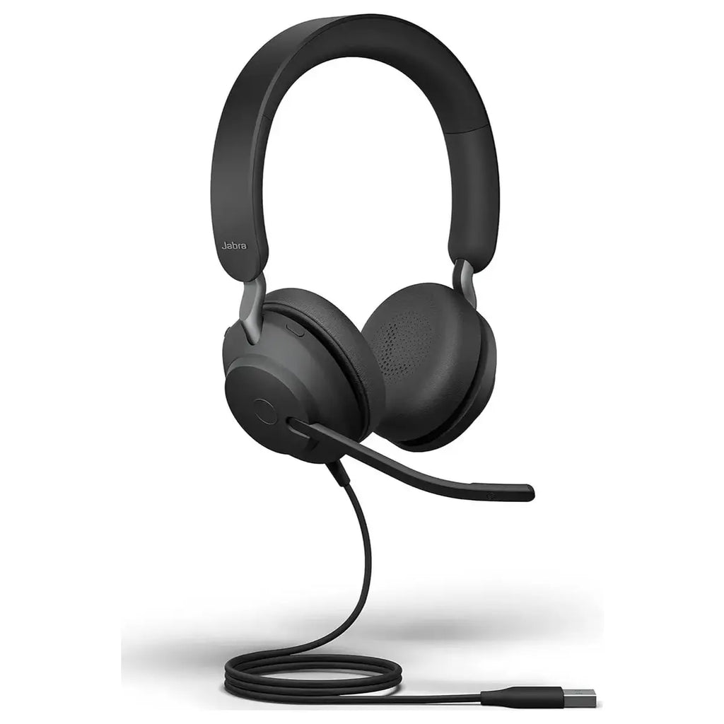 Jabra Evolve2 40 SE Wired Stereo Noise-Cancelling Headset, 3-Microphone Call Technology, USB-A, MS Teams Certified, Black