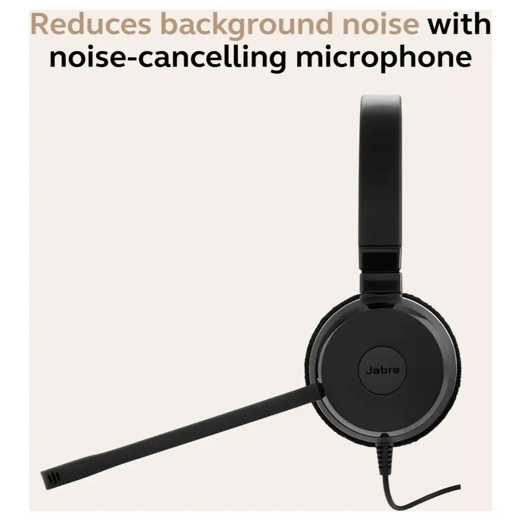 Jabra Evolve 20 Wired Headset Dual-Ear, USB-C and USB-A, Call Control, Black