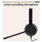 Jabra Evolve 20 Wired Headset Dual-Ear, USB-C and USB-A, Call Control, Black