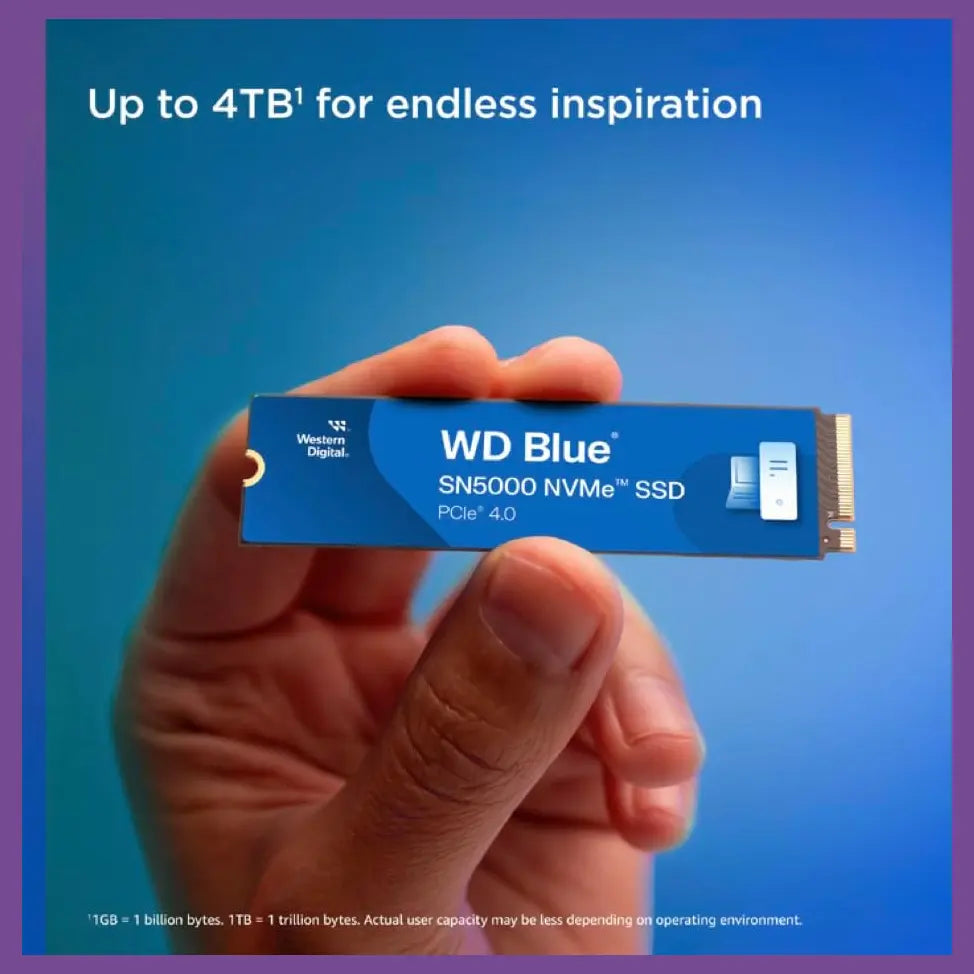 Western Digital WD Blue SN5000 NVMe Internal Solid State Drive SSD 4TB PCIe Gen 4.0 M.2 2280 Up To 5,500MB/s WDS400T4B0E