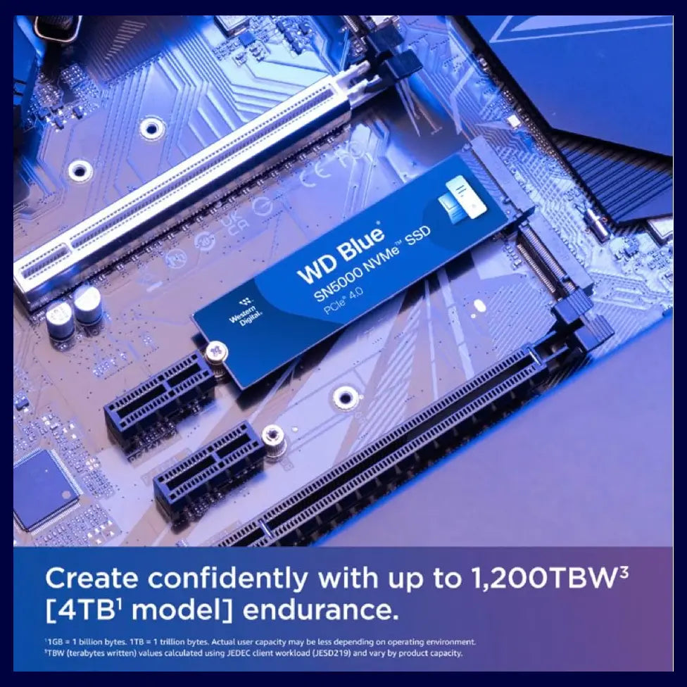 Western Digital WD Blue SN5000 NVMe Internal Solid State Drive SSD 4TB PCIe Gen 4.0 M.2 2280 Up To 5,500MB/s WDS400T4B0E