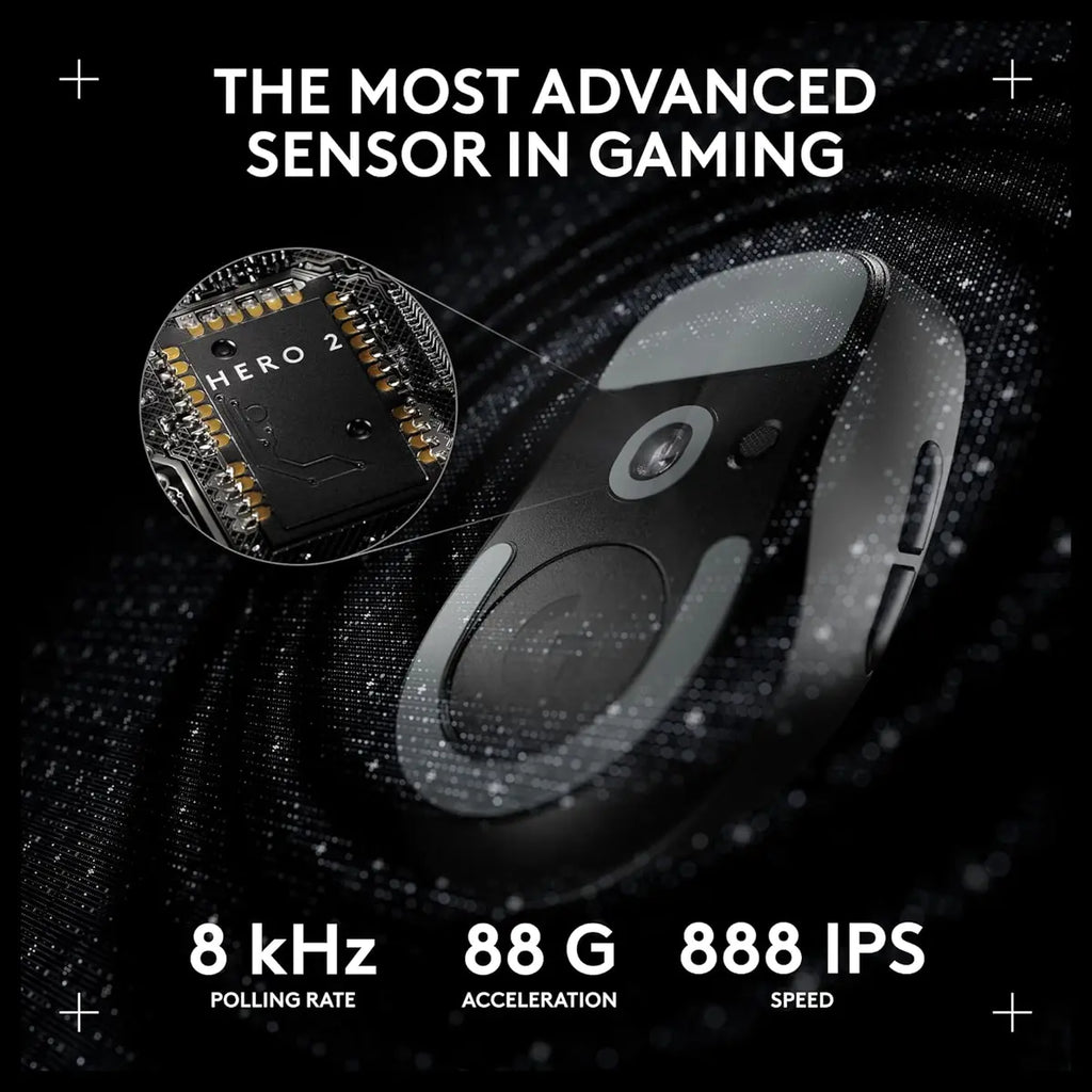 Logitech G PRO X Superlight 2c Lightspeed Gaming Mouse, 44K DPI, Up To 8kHz Polling, Black