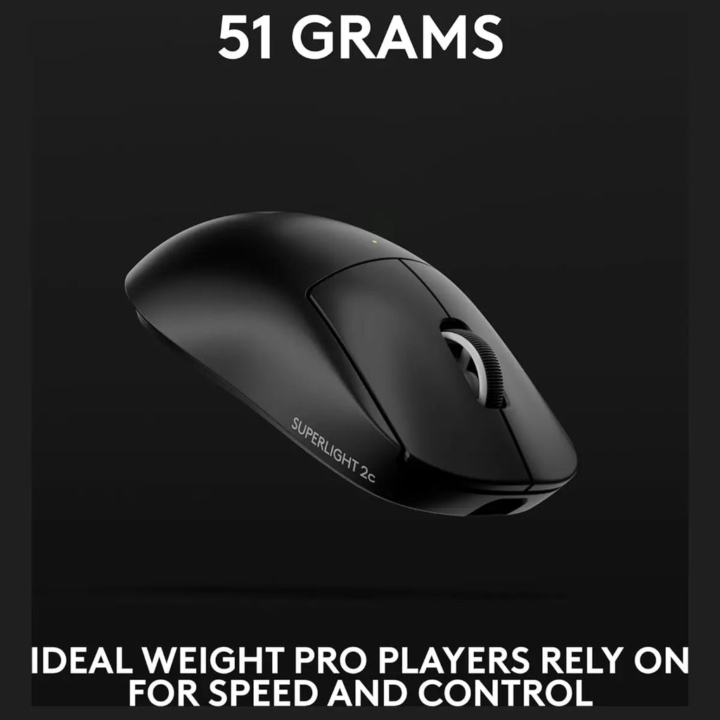 Logitech G PRO X Superlight 2c Lightspeed Gaming Mouse, 44K DPI, Up To 8kHz Polling, Black