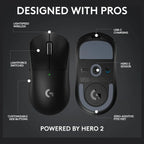 Logitech G PRO X Superlight 2c Lightspeed Gaming Mouse, 44K DPI, Up To 8kHz Polling, Black
