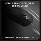 Logitech G PRO X Superlight 2c Lightspeed Gaming Mouse, 44K DPI, Up To 8kHz Polling, Black