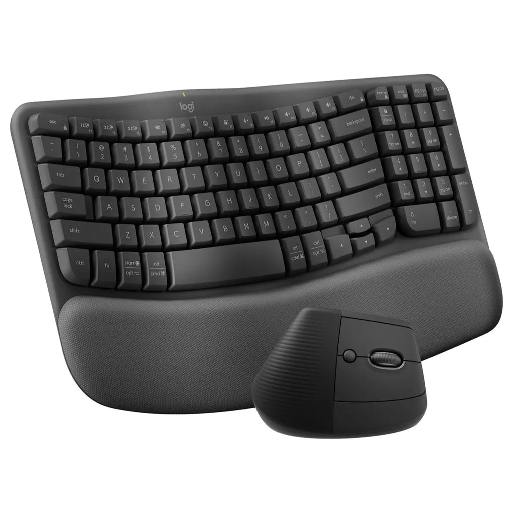 Logitech Wave Keys and Lift Combo, Wireless Keyboard and Mouse Combo, Graphite, 920-013639