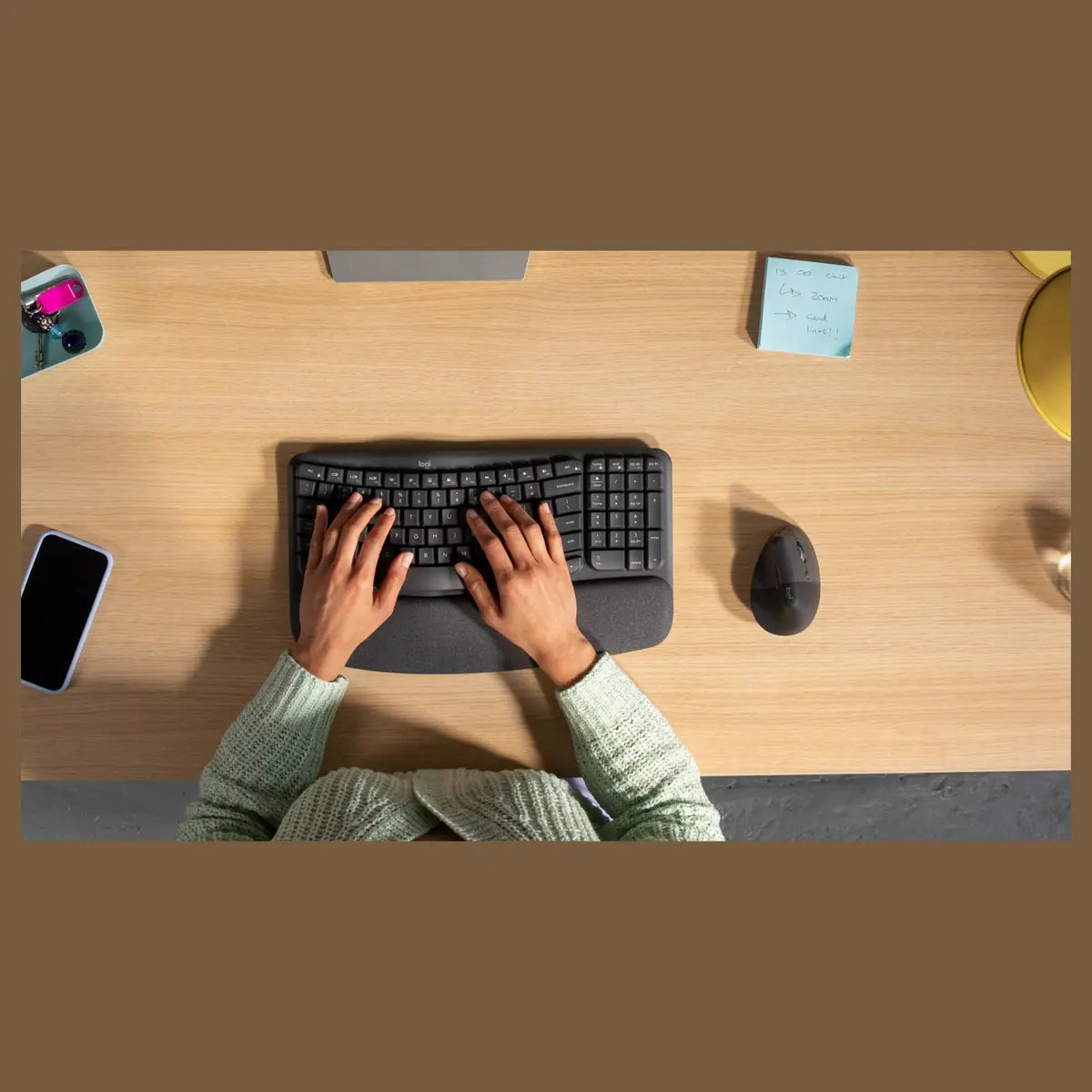 Logitech Wave Keys and Lift Combo, Wireless Keyboard and Mouse Combo, Graphite, 920-013639