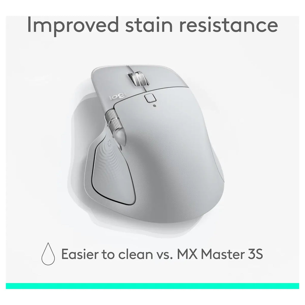 Logitech MX Master 4 Ergonomic Wireless Mouse, Bluetooth, USB-C Charging, Haptic Feedback, Ultra-Fast Scrolling, Pale Grey