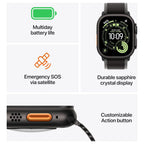 Apple Watch Ultra 3 Running And Multisport Smartwatch 49mm Rugged Titanium Case Black Ocean Band