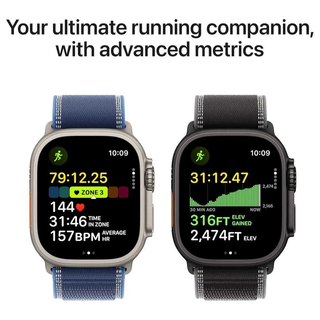 Apple Watch Ultra 3 Running And Multisport Smartwatch 49mm Rugged Titanium Case Black Ocean Band
