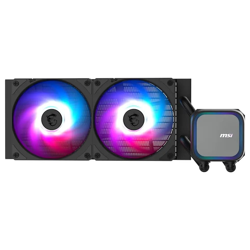 MSI MAG Coreliquid A13 240 AIO ARGB CPU Liquid Cooler 240mm Radiator Dual 120mm ARGB PWM Fans Black