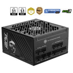 MSI MPG A850GS PCIE5 Power Supply 850W 80 PLUS Gold Full Modular, Native 12V-2x6, Dual-Color 12V-2x6 Cable
