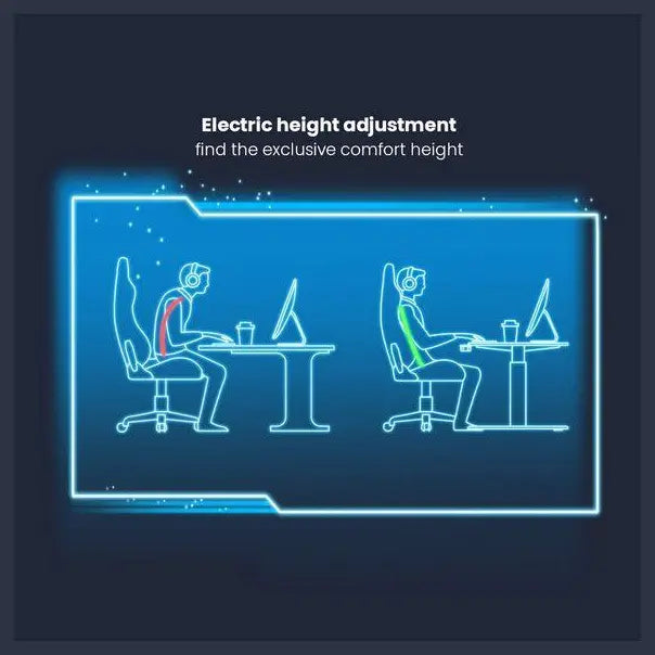 MXG MGD-01R RGB Electric Sit-Stand Desk, White | Free Shipping