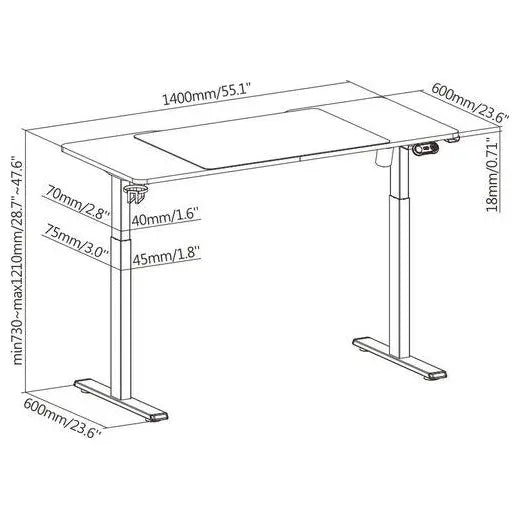 MXG MGD-01R RGB Electric Sit-Stand Desk, White | Free Shipping