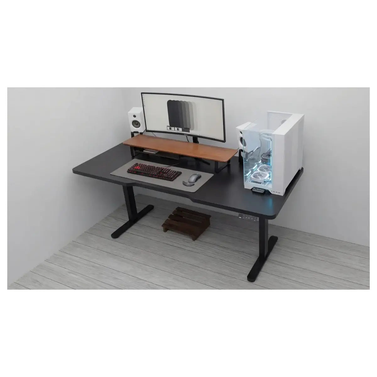 MXG DMD-01 Motorized Sit-Stand Gaming Desk Dual Motor 4.5ft x 2ft 0.75 Inches Thick Matte Black