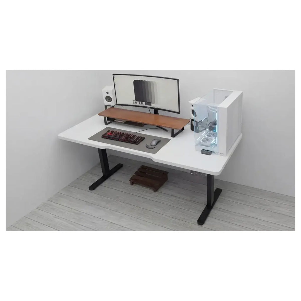MXG DMD-01 Dual-Motor Motorized Sit-Stand Gaming Desk 4.5ft x 2ft 0.75 Inches Thick Matte White