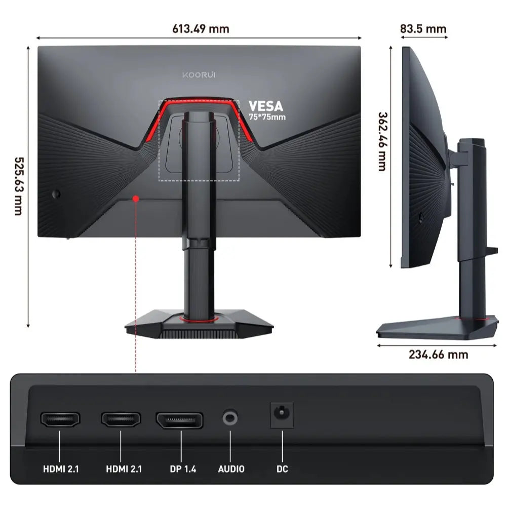 KOORUI G2741L Gaming Monitor 27" 4K UHD 160Hz Or FHD 320Hz 1ms IPS HDR400 100% sRGB