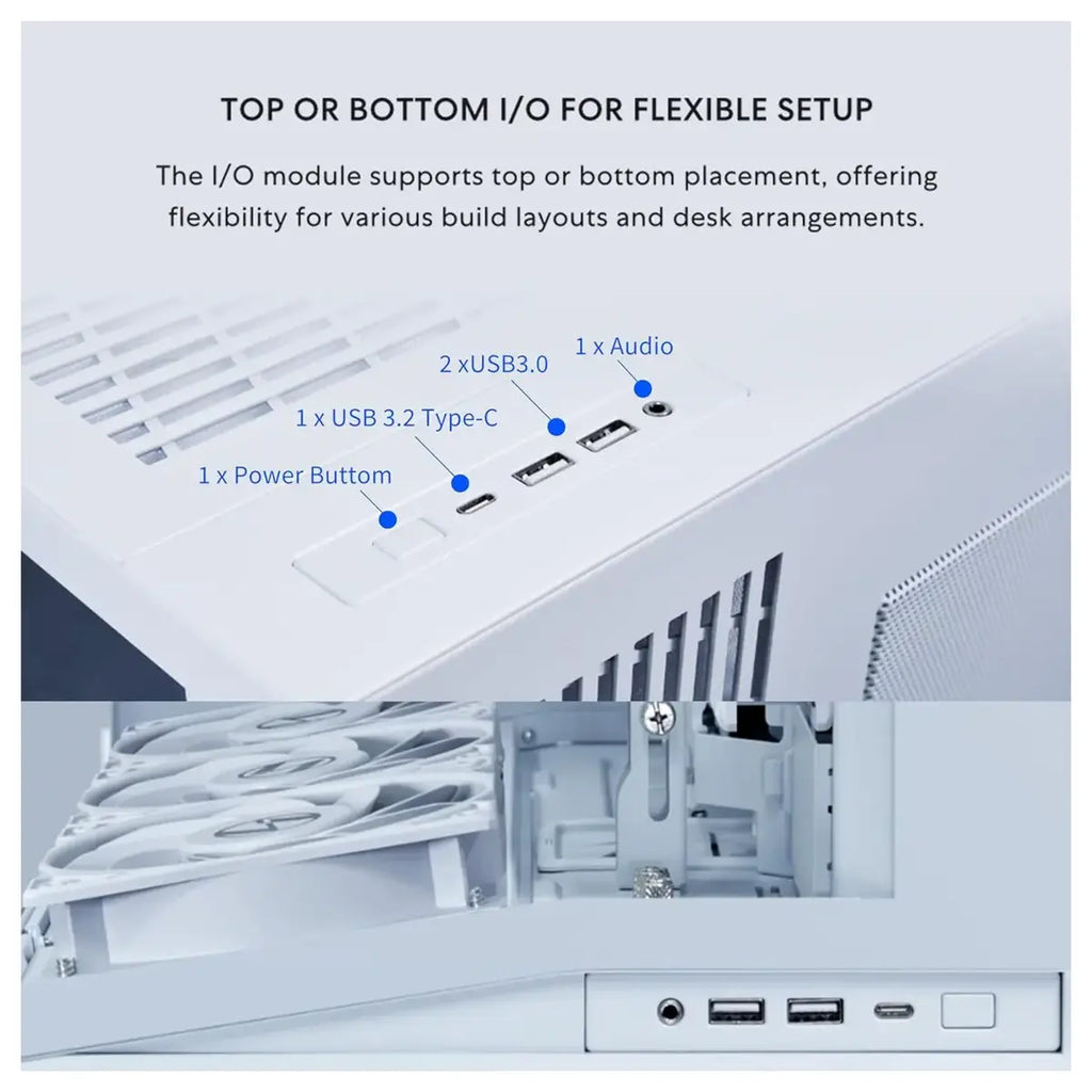 Lian Li O11 Dynamic Mini V2 Compact ATX Mid-Tower Airflow Computer Case White G99.O11DMIV2W.00