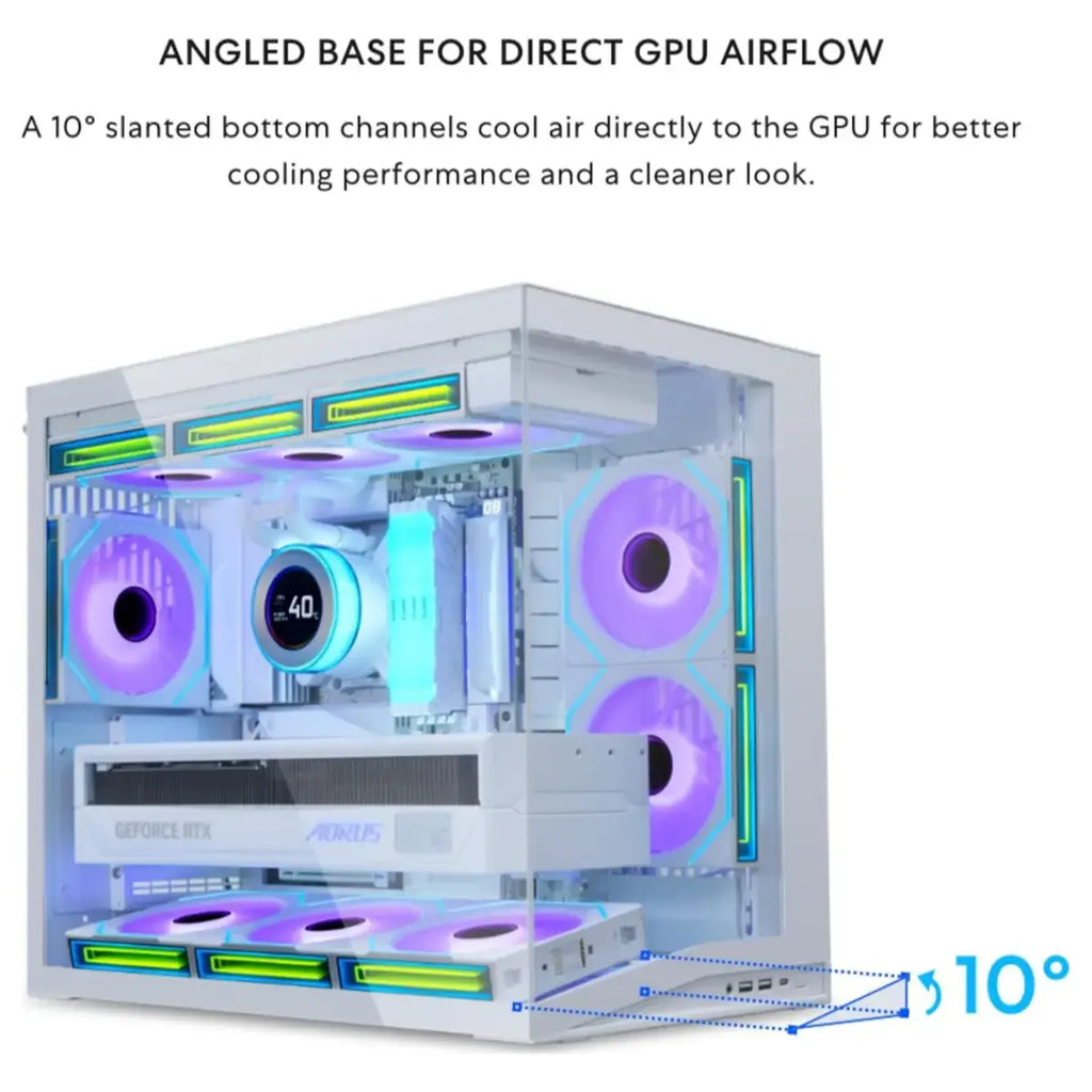 Lian Li O11 Dynamic Mini V2 Compact ATX Mid-Tower Airflow Computer Case White G99.O11DMIV2W.00