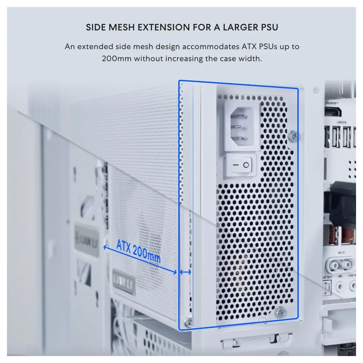 Lian Li O11 Dynamic Mini V2 Compact ATX Mid-Tower Airflow Computer Case White G99.O11DMIV2W.00