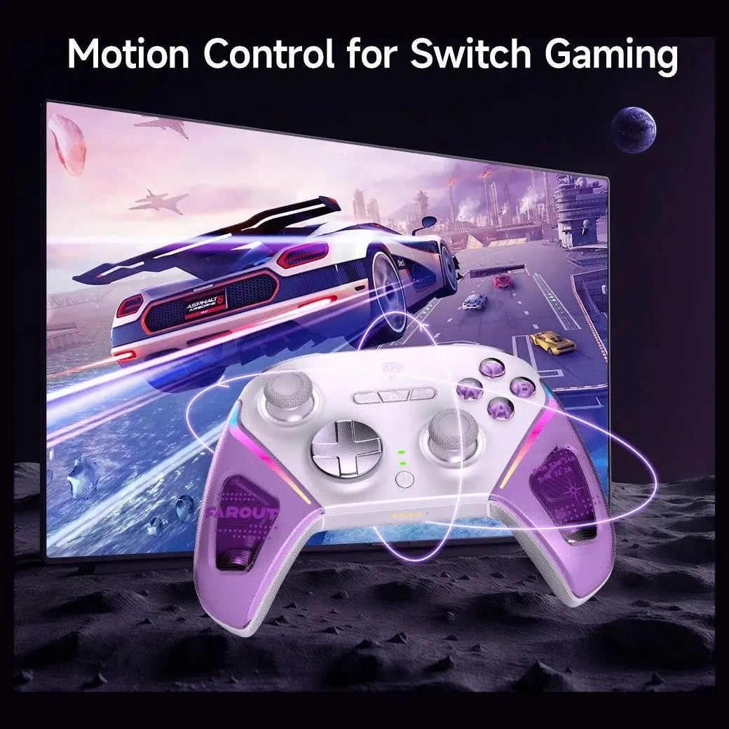 EasySMX D10 Wireless Gamepad Pro, Tri-Mode Connectivity, TMR Anti-Drift Joysticks, 1000Hz Polling Rate, Farout Purple