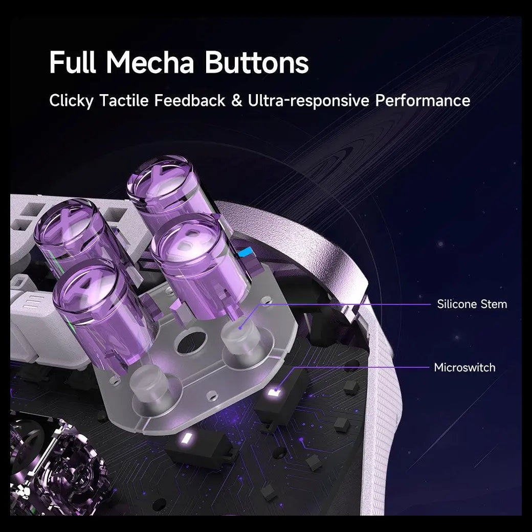EasySMX D10 Wireless Gamepad Pro, Tri-Mode Connectivity, TMR Anti-Drift Joysticks, 1000Hz Polling Rate, Farout Purple