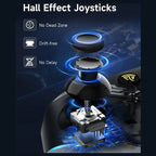 EasySMX X15 PC Controller, Tri-Mode Wireless Bluetooth, Hall Joysticks and Hall Triggers, RGB Lighting, 20 Hours Battery Life, Black