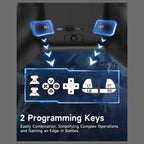 EasySMX X15 PC Controller, Tri-Mode Wireless Bluetooth, Hall Joysticks and Hall Triggers, RGB Lighting, 20 Hours Battery Life, Black