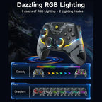 EasySMX X15 PC Controller, Tri-Mode Wireless Bluetooth, Hall Joysticks and Hall Triggers, RGB Lighting, 20 Hours Battery Life, Black