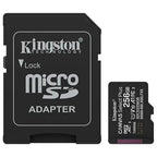 Kingston Canvas Select Plus 256GB MicroSD Memory Card With SD Adapter, Up To 150MB/s Read, Class 10 UHS-I U1 U3 V10 V30 A1