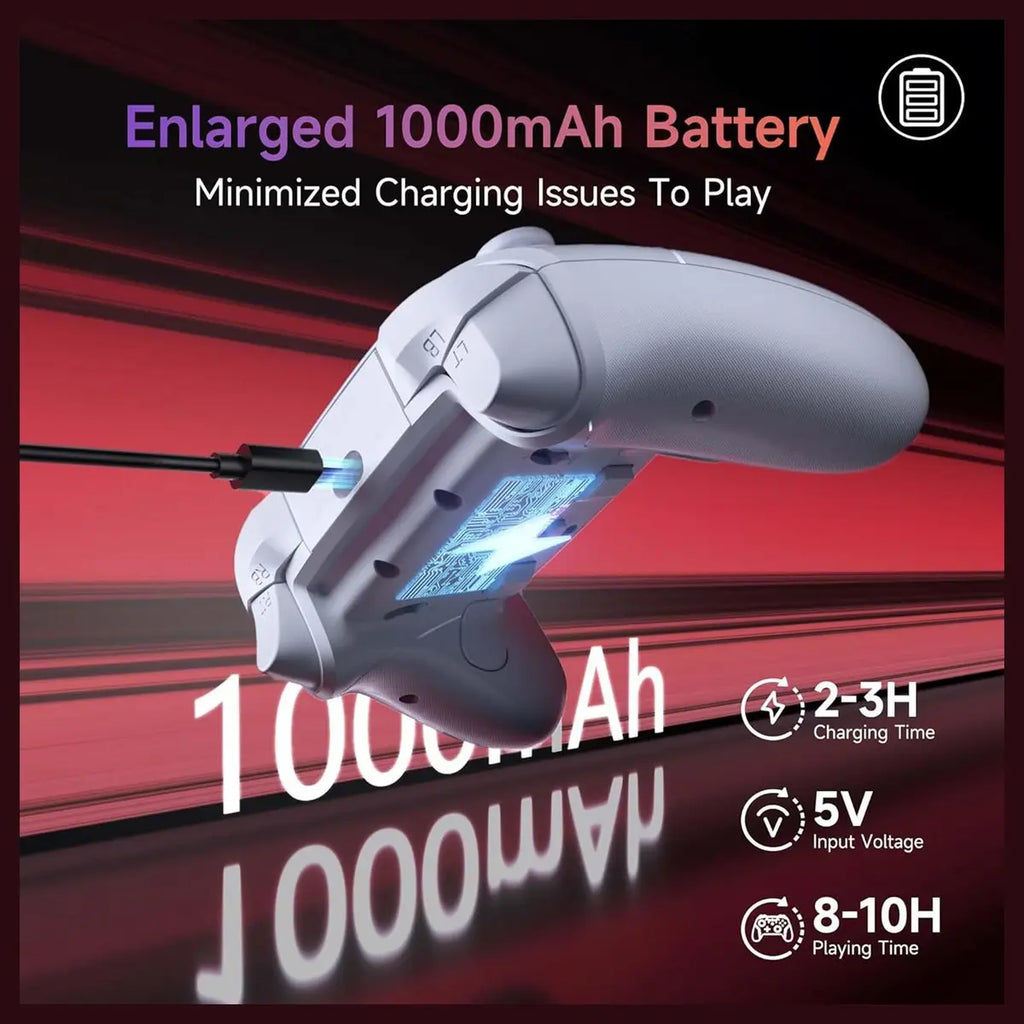 EasySMX X20 Wireless Gaming Controller, RGB Backlit, 2-Stage Hall Effect Stick, 1000Hz Polling Rate, 6-Axis Gyro, Mech Buttons